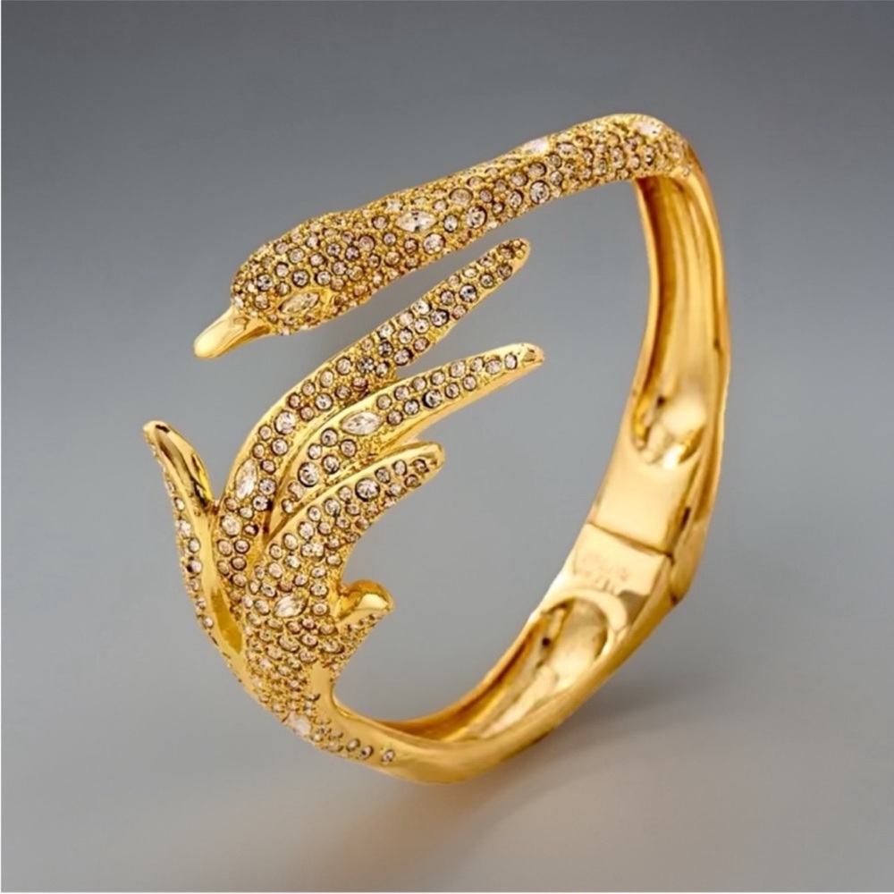 NWOT Alexis Bittar Gold Swan Bracelet